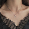 M1344【silver moon necklace】