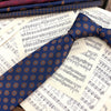 Dark blue jacquard tie hand tied *8cm