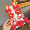 6#red ear hairpin set of eight