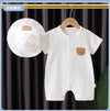 [white] 8130 short-sleeved gauze jumpsuit / 66cm