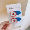 8#dark blue flower hairpin-2pcs