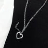 Alloy chain mosaic heart necklace