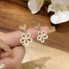 A pair of s925 silver needle flower earrings