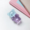 Gold leaf bear stand-stitching-transparent purple blue