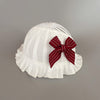White-wine red striped bow / s-head circumference 35-42cm [0-10 months]