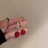Red pearl earrings hj2-312