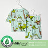 Light green dinosaur (slub cotton) / 90cm