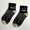 Black alphabet socks / one size nude socks (38---43)
