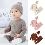 Three-piece baby winter clothes baby sweater suit bottoming baby knitted bottoming shirt autumn and winter warm sweater