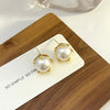 Pair of s925 silver needle large stud earrings