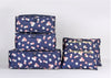 Navy blue flowers-six-piece storage bag / 41*31*1cm