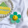 Solid color flower smiley face stand-green