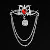 Double dragon playing with pearls silver