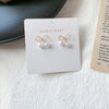 Twist knot pearl stud earrings