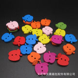 Supply wooden two-eye apple button mixed color colorful handmade button decorative button baby sweater button