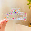 Color polka dot transparent rectangular clip
