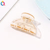 6cm small semicircle hair clip - transparent champagne / qiyue factory direct sales
