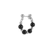 One black onyx beaded earring (white gold) / copper
