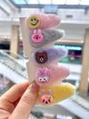 13#love smile plush hair clip-5pcs