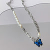Blue butterfly necklace