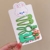 Cute four-piece hair clip set (green individual packaging)