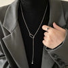 Silver beaded sweater chain