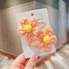 4# sequin floret hair clip - orange 2 pieces