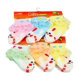 Children's socks baby cartoon rabbit lace socks color embroidery lace baby socks breathable soft girls socks