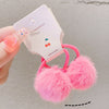 1# a pair of rose red hair ball hair rope