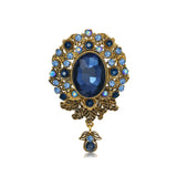 Cross-border rhinestone alloy brooch for women European and American glass pendant corsage retro fashion pin accessories