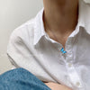 L90 butterfly necklace light blue