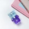 Gold foil bear bracket-stitching-transparent new version purple blue