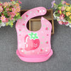 Full snap split bib red strawberry