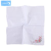 Embroidered flowers on white background / 35*35cm