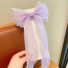 5#pearl bow streamer hair clip-mysterious purple