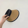Straw rope black edge + khaki / small code 47-51cm recommended 1.5-5 years old - adjustable