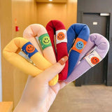 Lazy fabric hairpin sweet baby sponge BB clip candy color girl bangs hairpin cute smiling face broken hairpin