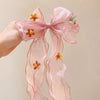 Bean paste flower ribbon hair clip