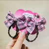 Braid hair clips - rose black plaid 2pcs