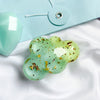 Gold foil clouds - stitching - double green