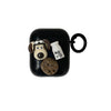 Headphone cover - milk puppy - with black circle - black / airpods 1/2 generation