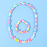 Yunyun macaron color flower children's necklace set little girl acrylic beaded baby jewelry can be wholesale