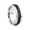 Silver ring + black chain / number 5