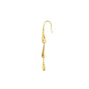 One gold drop long tassel earrings / copper
