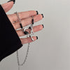 Black diamond heart necklace