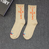 Khaki / one size nude socks (38---43)