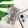 Bear bracket-silver foil-transparent gray
