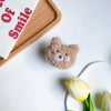Plush bracket - pink face bear - brown