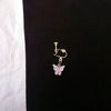 Single purple butterfly ear clip