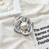 White bracket - pearl fragrant camellia - black